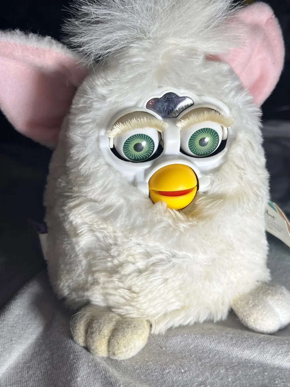 White Interactive Plush Pet Toy - Electronic Furby Baby.